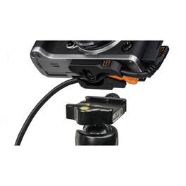 Tether Tools - LeverLock Plate and TetherPro Optima 10G 31' USB-C Straight to USB-C Right Angle Cable, Black