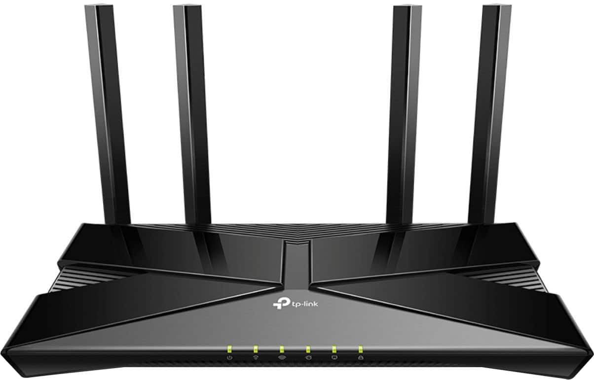 Front. TP-Link - Archer AX1500 Dual Band Wi-Fi 6 Router - Black.