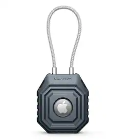Dexnor - Case for Apple AirTag Holder with Steel Wire Cable, Adventure-Proof Anti-Lost Locking Protective Cover - Navy Blue