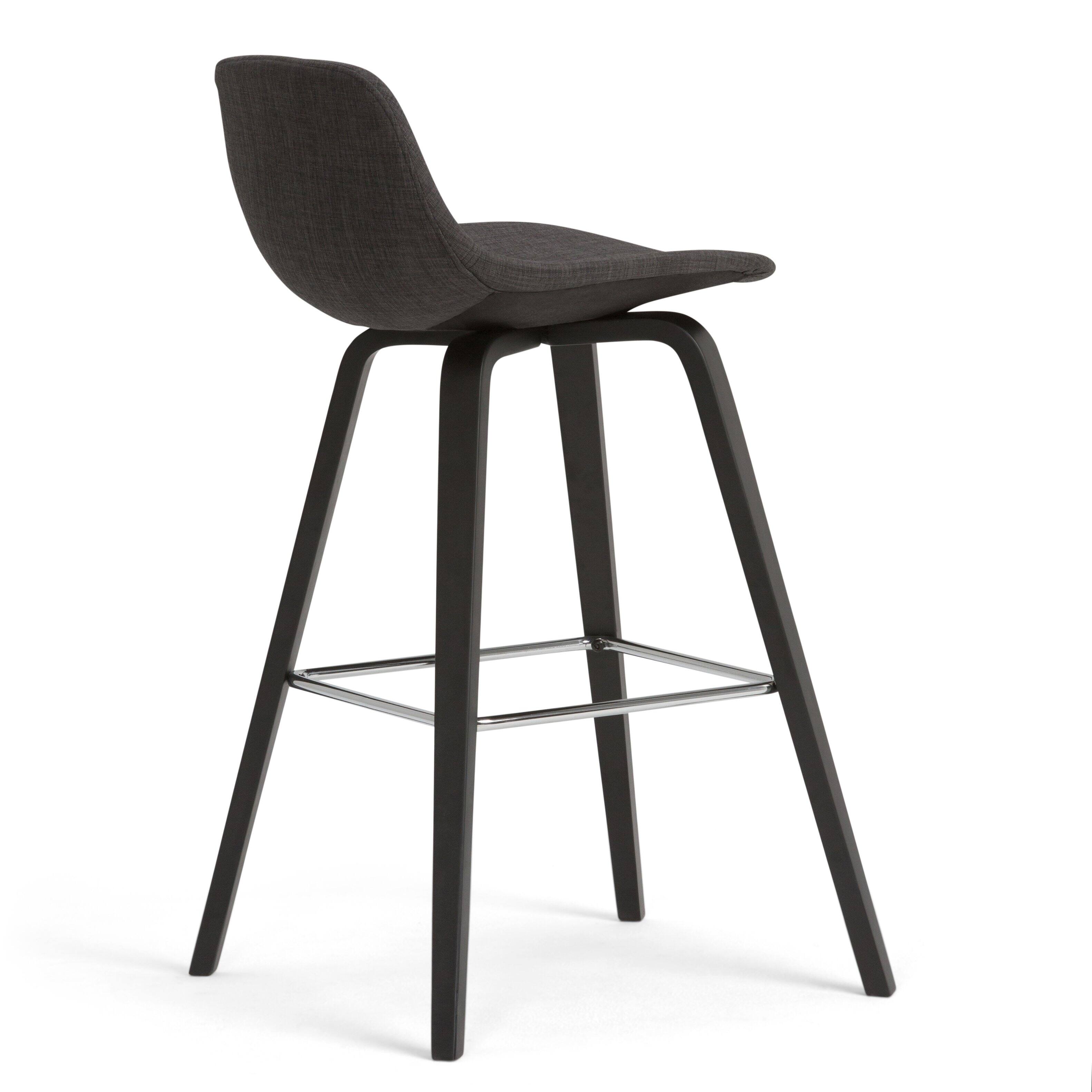 Alt View 15. Simpli Home - Randolph Bentwood Counter Height Stool (Set of 2) - Charcoal Grey, Black.