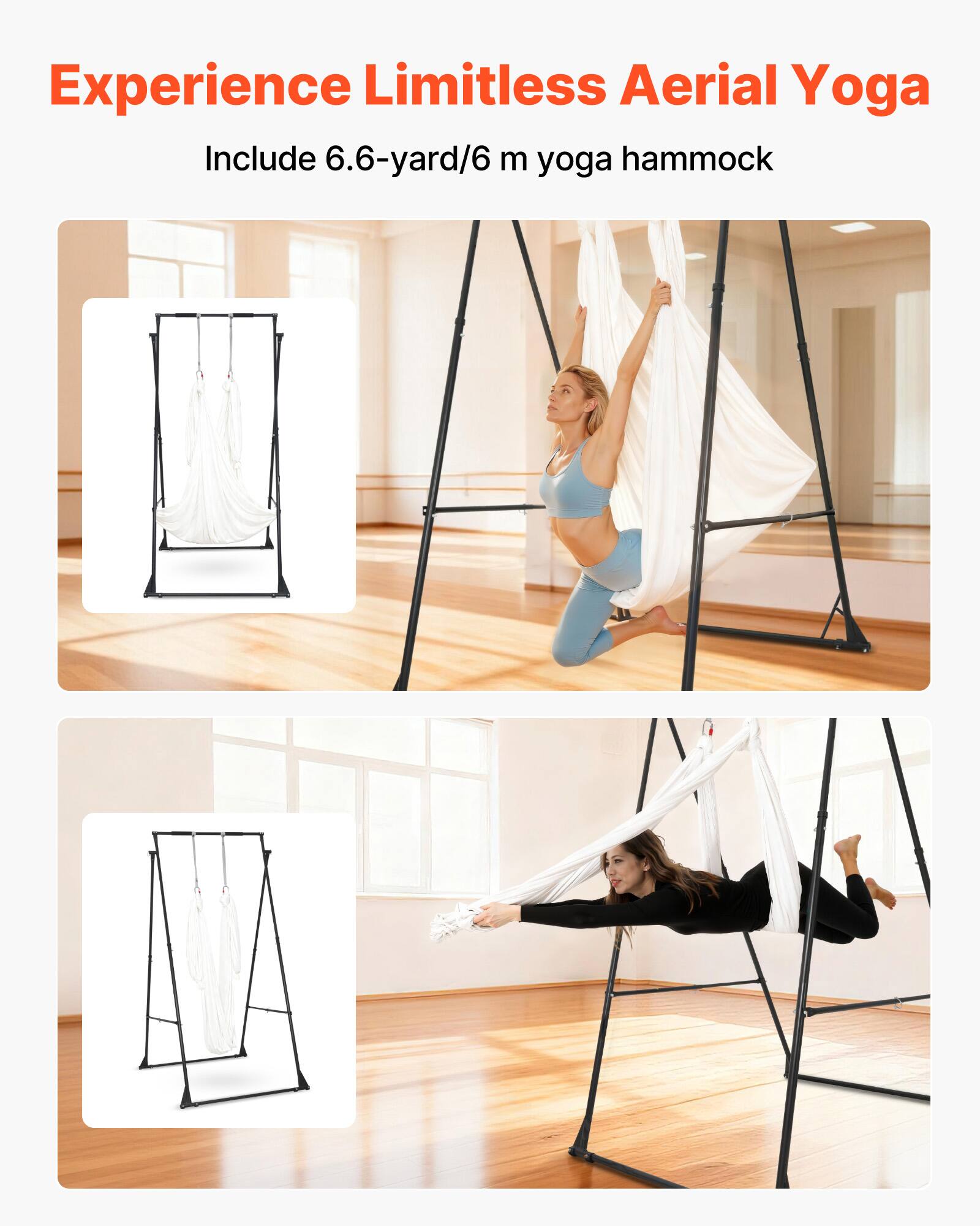 Experience Limitless Aerial Yoga  
Include 6.6-yard/6 m yoga hammock