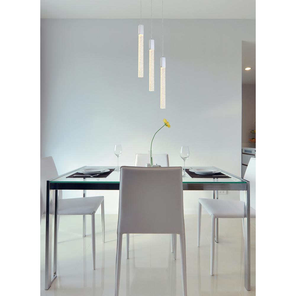 Angle. Elegant Lighting - Weston 3 lights pendant in chrome - Chrome.