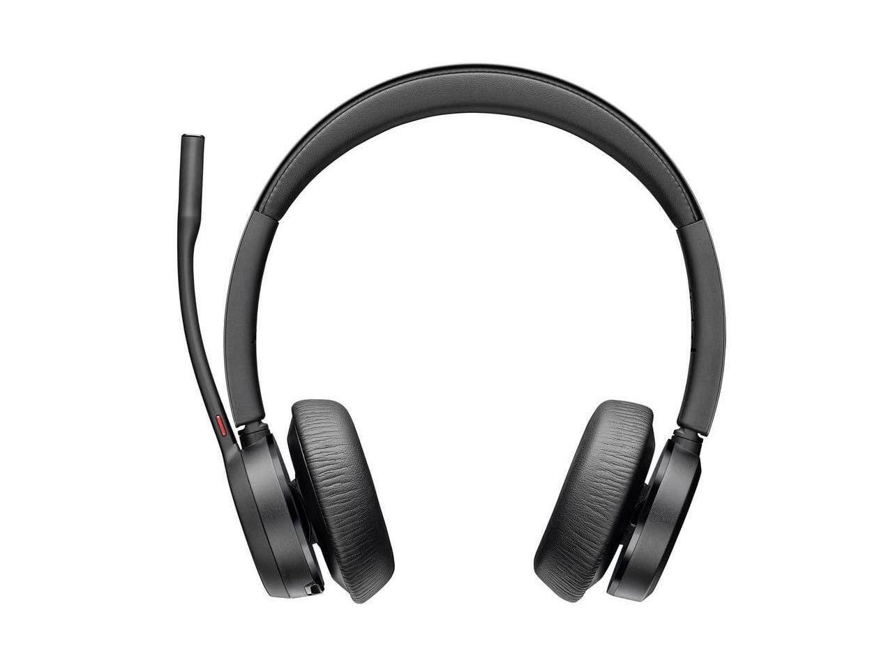 Alt View 9. HP - Poly Bluetooth Office Headset - Microsoft Teams - Siri/Google Assistant - USB C - Wired/Wireless - Stereo - Over-Head - Black.