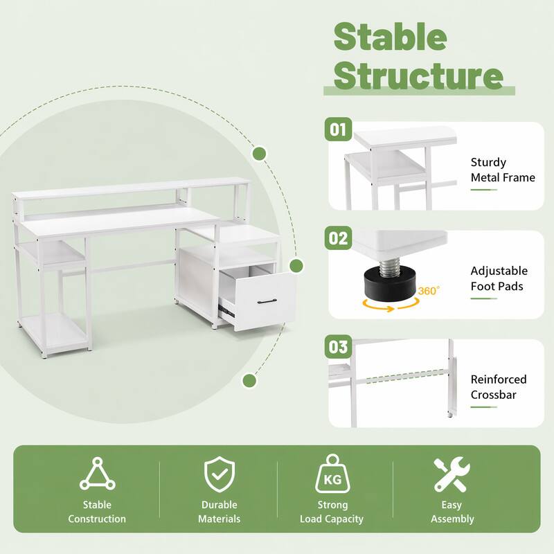 Stable Structure

01 Sturdy Metal Frame

02 360° Adjustable Foot Pads

03 Reinforced Crossbar

Stable Construction

Durable Materials

Strong Load Capacity

Easy Assembly