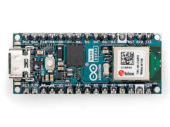 D12 D11 D10 D9 D8 D7 D6 D5 D4 D3 D2 D13 3.3V B0 A0 A1 A2 A3 A4 A5 A6 A7 VBUS B1 VIN
NANO ESP32
ARDUINO
u-blox
C159AE
10C-00 NORA-W106
23/03
FST RX0 TX1