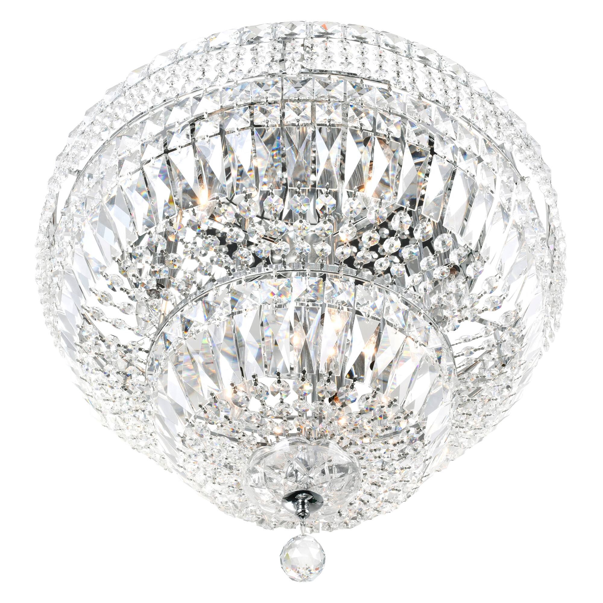 Angle. CWI Lighting - Stefania 16 Light Bowl Flush Mount With Chrome Finish - Chrome.
