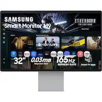 32" M90SF 4K UHD Smart OLED Monitor with Samsung Vision AI, Built In 4K Camera and Speakers, USB-C - Carbon Silver - Front_Zoom