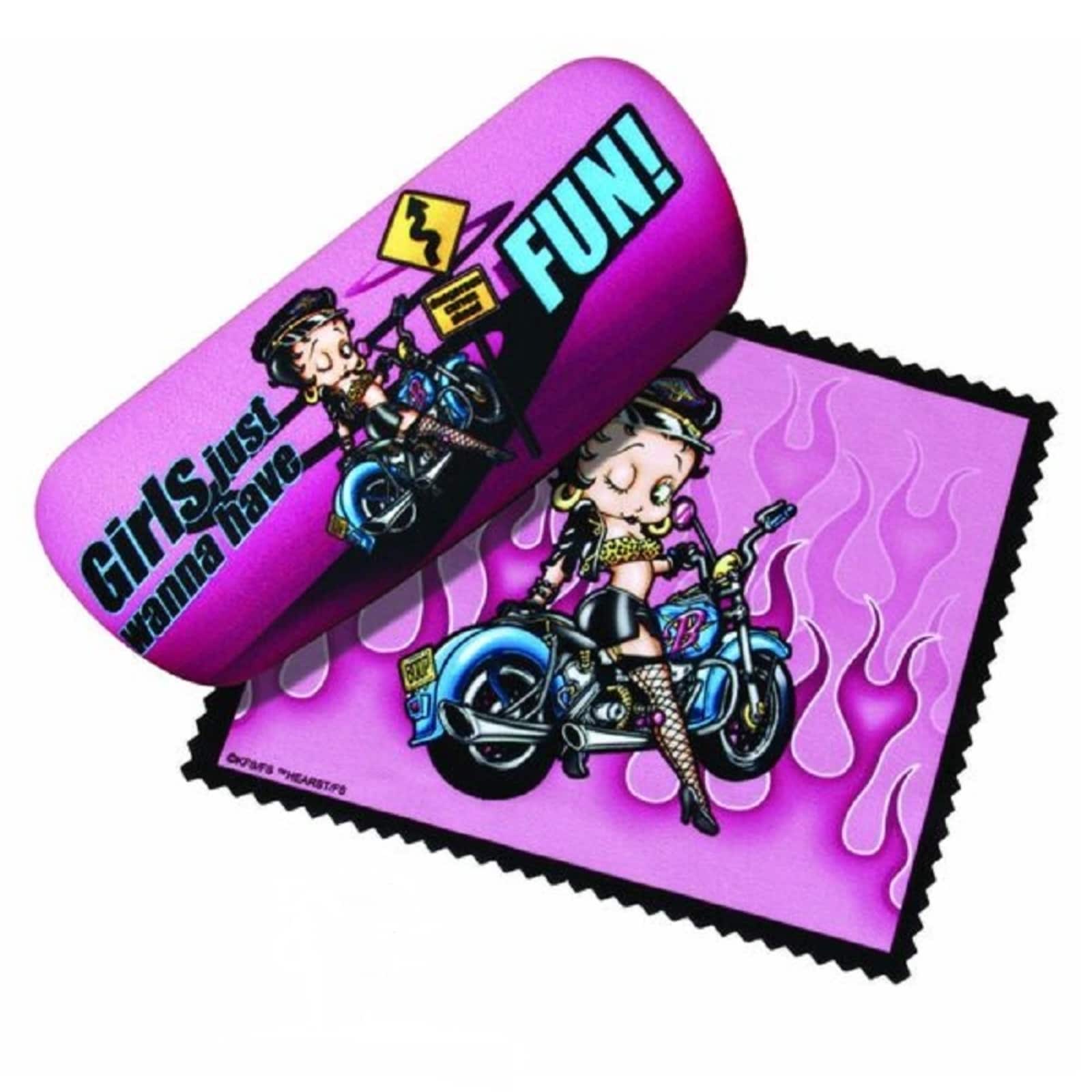 Spoontiques - Betty Boop Biker Eyeglass Case with Lens Cloth - Purple