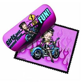 Spoontiques - Betty Boop Biker Eyeglass Case with Lens Cloth - Purple