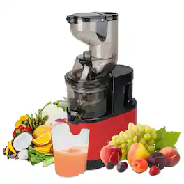 COWLOWN - Cold Press Juicer Machine 300W Electric Slow Masticating Juicer for Whole Vegetable Fruit - Red