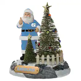 The Memory Company - North Carolina Tar Heels Santa Figurine with LED Tree - Multicolor