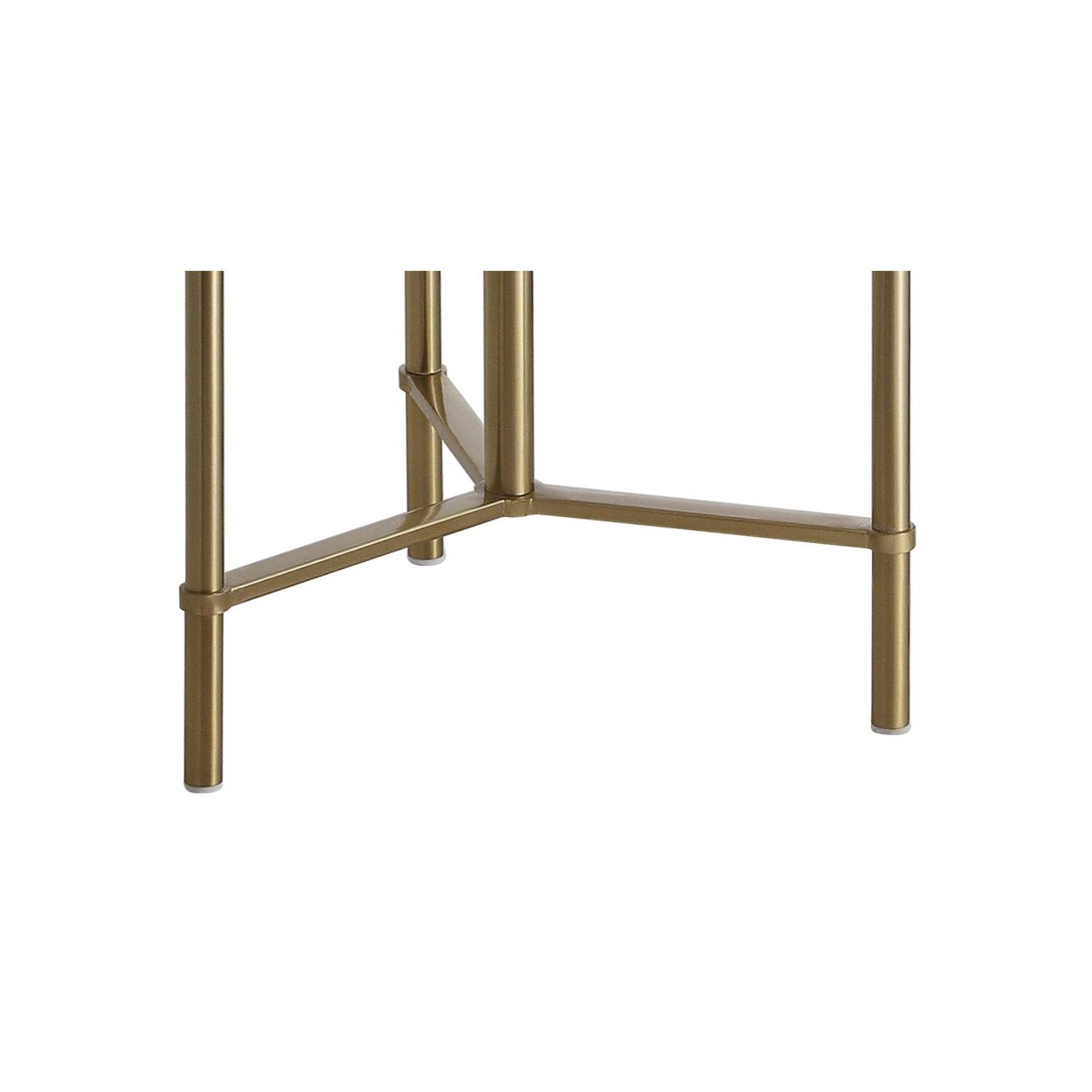 Alt View 3. Jonathan Y - Chuck 59" Modern Minimalist Metal and Tempered Glass LED 2-in-1 Space-Saving Tray Table and Floor Lamp, Brass Gold - Brass Gold.