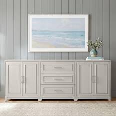 Front. Martha Stewart - Lily Pond 2-Piece Modular Cabinet and 3-Drawer Base Cabinet Set with Premium Hardware, Soft-Close Doors - Sharkey Gray/Brushed Stainless Steel Hardware.