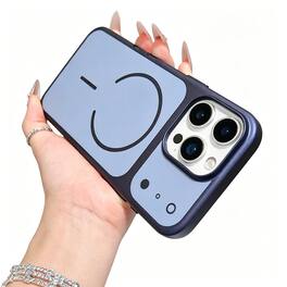 Dteck - for Apple iPhone 16 Pro Hard PC Magnetic Case,Matte Metallic Texture Back Anti-Scratch Wireless Charging Cover - Blue