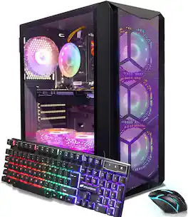 STGAubron - Gaming Desktop PC, Intel Core i7 8th Gen up to 4.1GHz, GeForce RTX 3050 6G, 16GB DDR4 RAM, 1TB SSD, Win11H - Black