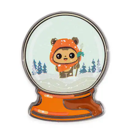 Front. Star Wars - Star Wars Wicket Holiday Winter Snow Globe Enamel Pin - Multi-Color.