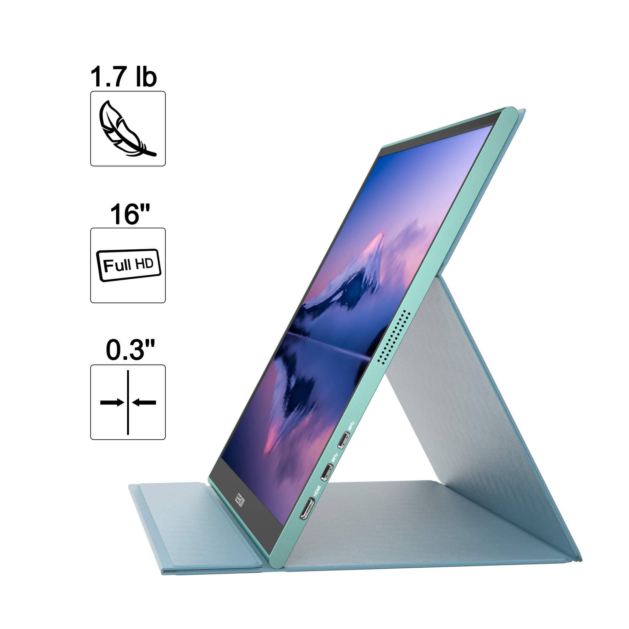 1.7 lb  
16" Full HD  
0.3"