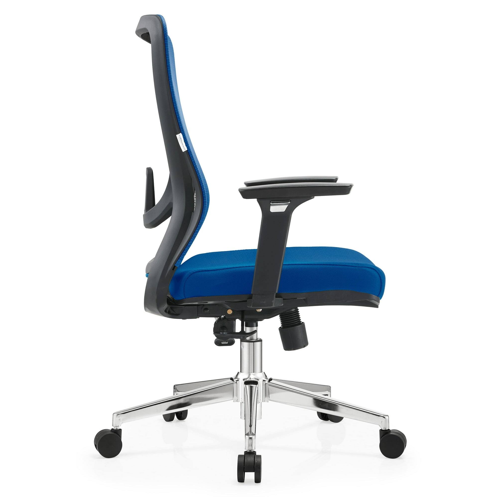 LeisureMod - Adorit Office Chair Ergonomic Mid-Back Mesh Computer Chair with Swivel & Tilt – Comfortable Desk Chair - Blue