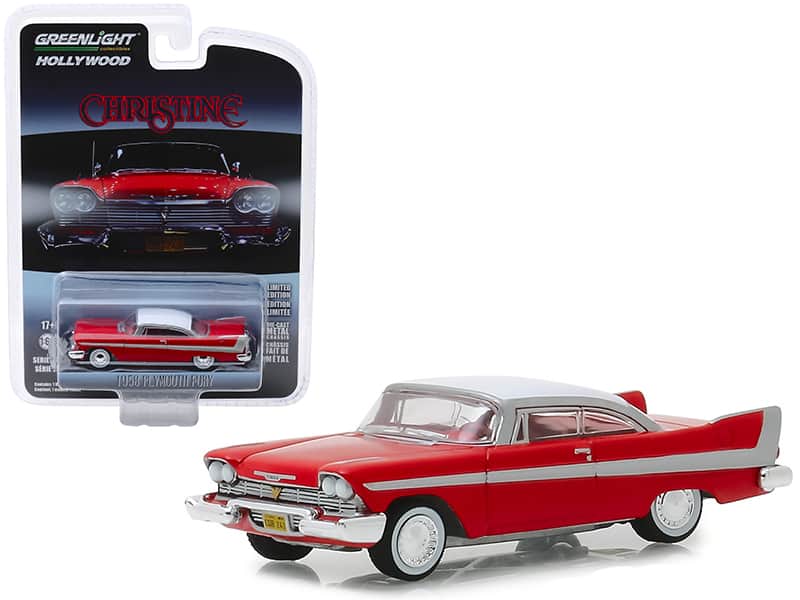 Greenlight - 1958 Plymouth Fury Top "Christine" (1983) Movie "Hollywood Series" Release 23 1/64 - Red with White