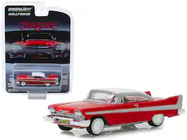 Greenlight - 1958 Plymouth Fury Top "Christine" (1983) Movie "Hollywood Series" Release 23 1/64 - Red with White