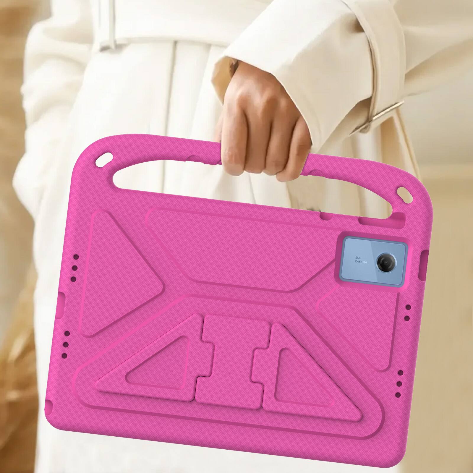 Alt View 3. UUCOVER - Lightweight EVA Kids Case for Lenovo Idea Tab 11 inch (TB336) 2025/ K11 Gen 2 Shockproof Handle Stand Anti-Slip Cover - Rose.