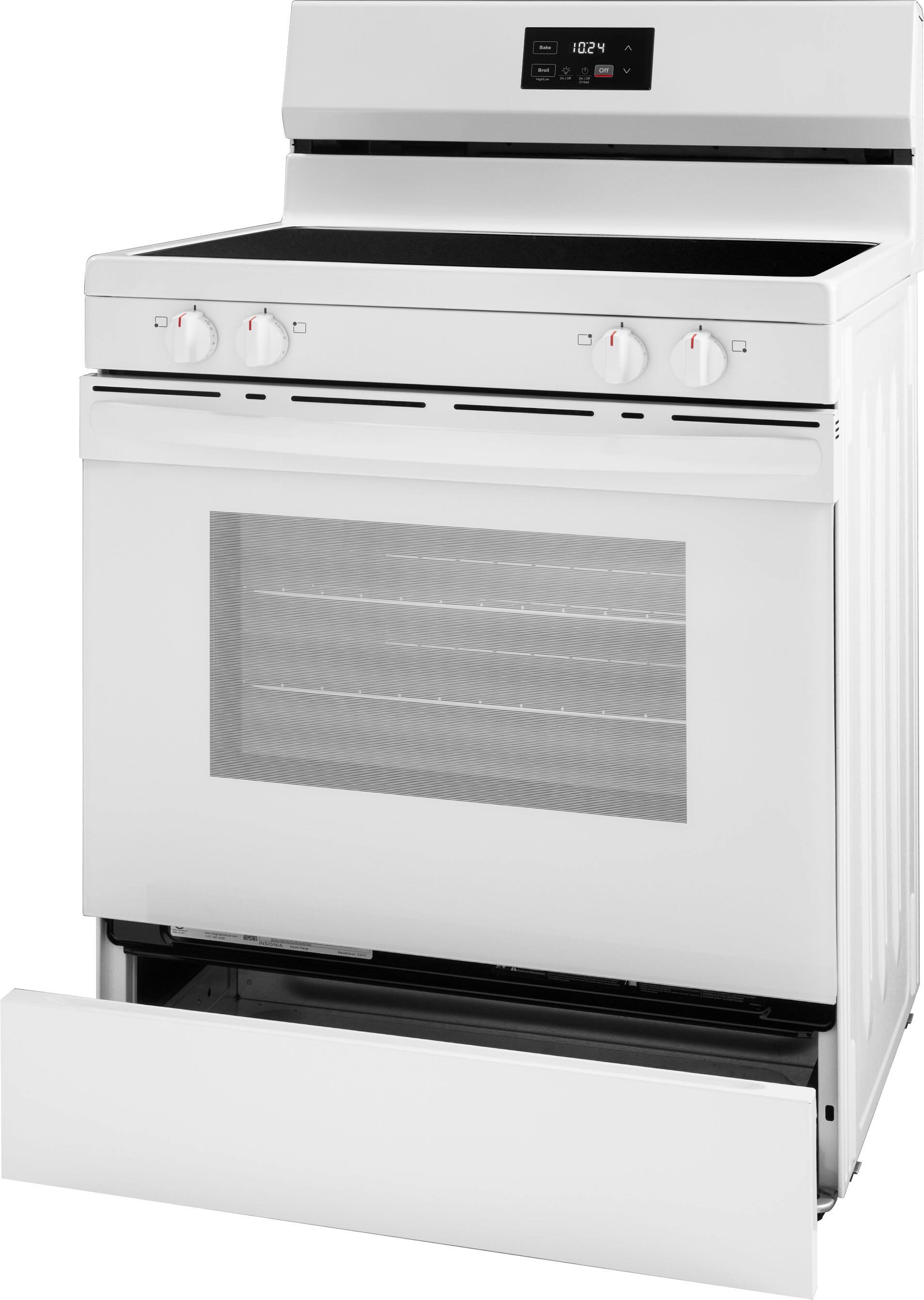 Alt View 19. Insignia™ - 5.3 Cu. Ft. Freestanding Electric Range with Dual-Size Burner and Storage Drawer - White.