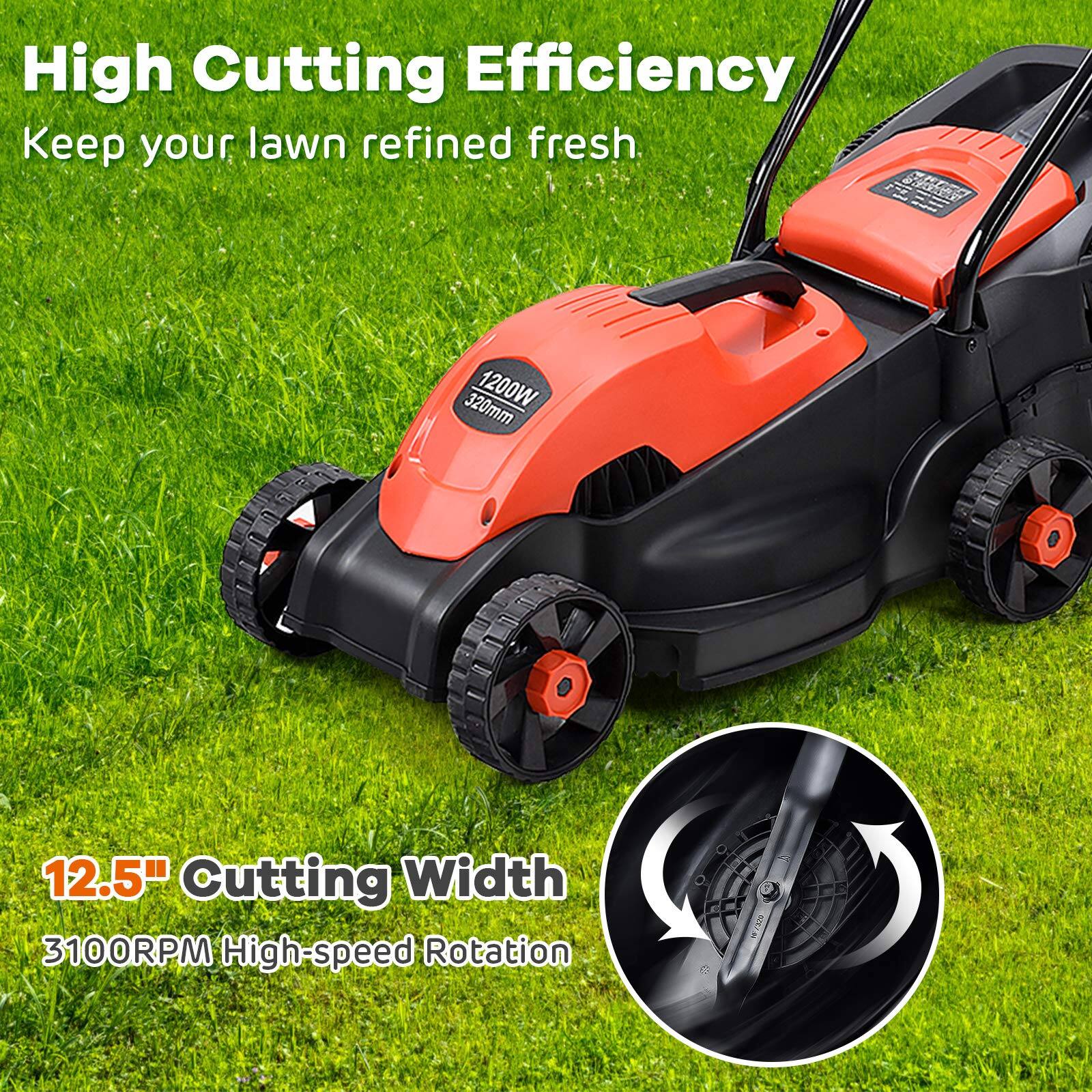 High Cutting Efficiency  
Keep your lawn refined fresh  

12.5" Cutting Width  
3100RPM High-speed Rotation