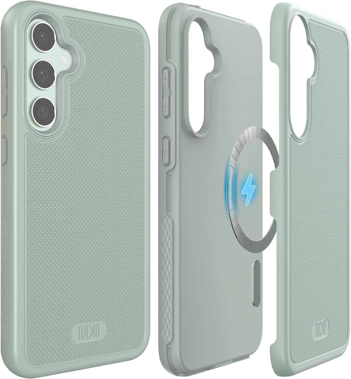 TUDIA - MergeGrip for Samsung Galaxy S23 FE 2023 Magsafe Compatible Cover - Green Lily