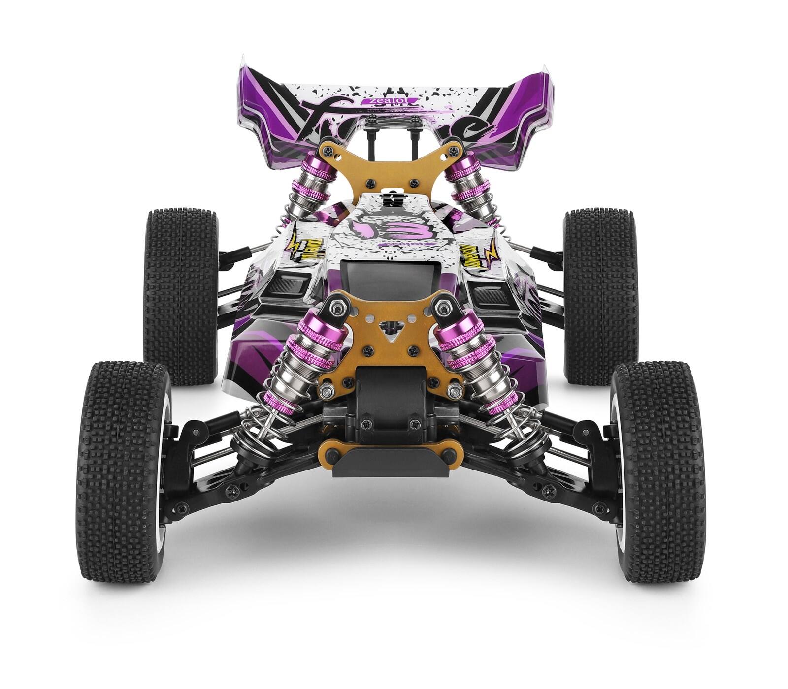Alt View 6. Topteng - WLtoys 144001 1/14 4WD RC Car - 37MPH High Speed, 2.4GHz Remote, 550 Brush Motor, RTR with Aluminum Alloy Chassis.