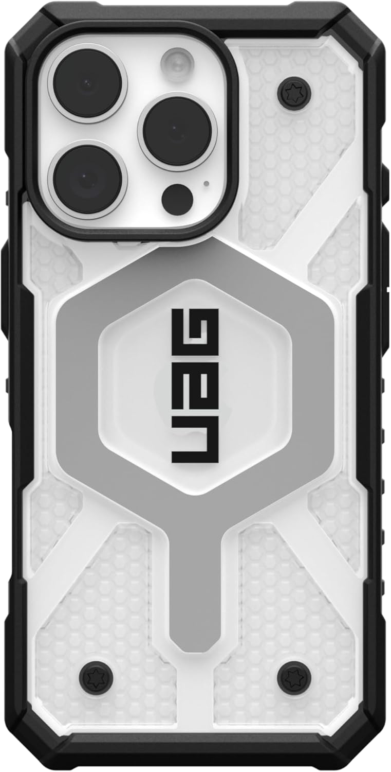 Angle. UAG - UAG Ice Pathfinder with MagSafe Case - iPhone 16 Pro - Clear Ice.