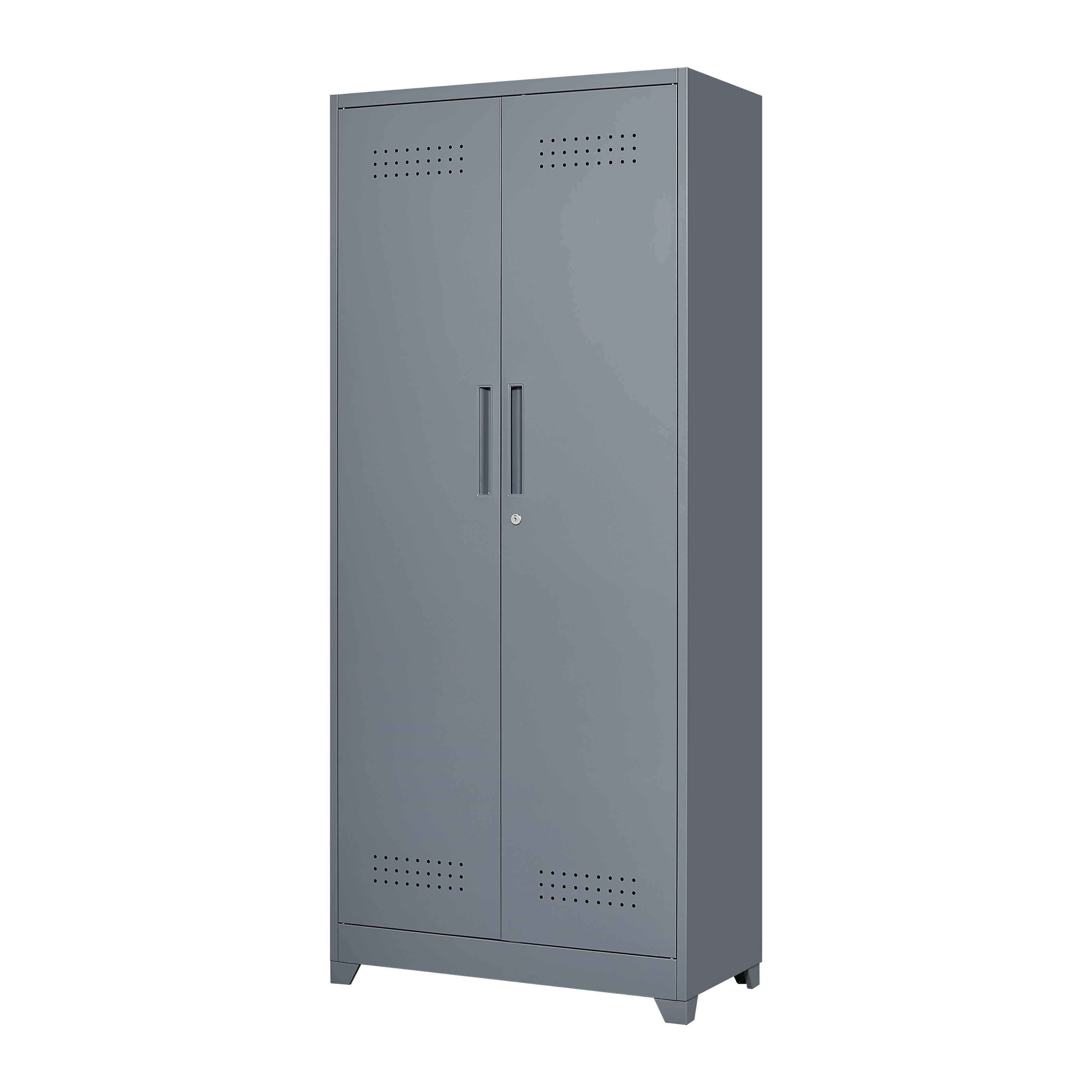 Alt View 3. GOODSILO - 72-Inch Heavy-Duty Steel Storage Cabinet with Locking Doors for Tools and Supplies - Grey.