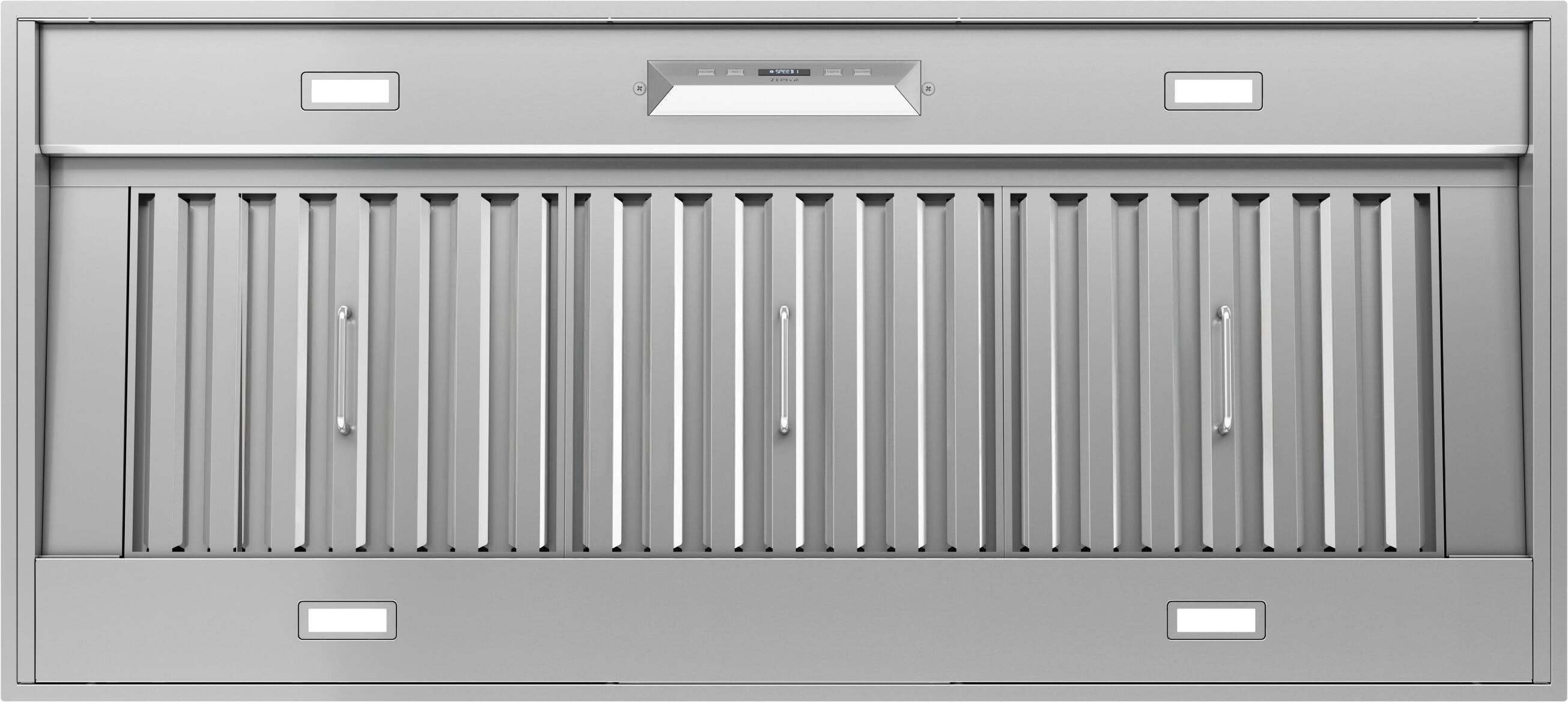 Alt View 18. Zephyr - Monsoon II 54 in. 650 CFM Insert Mount Range Hood with LED Light - Stainless Steel.