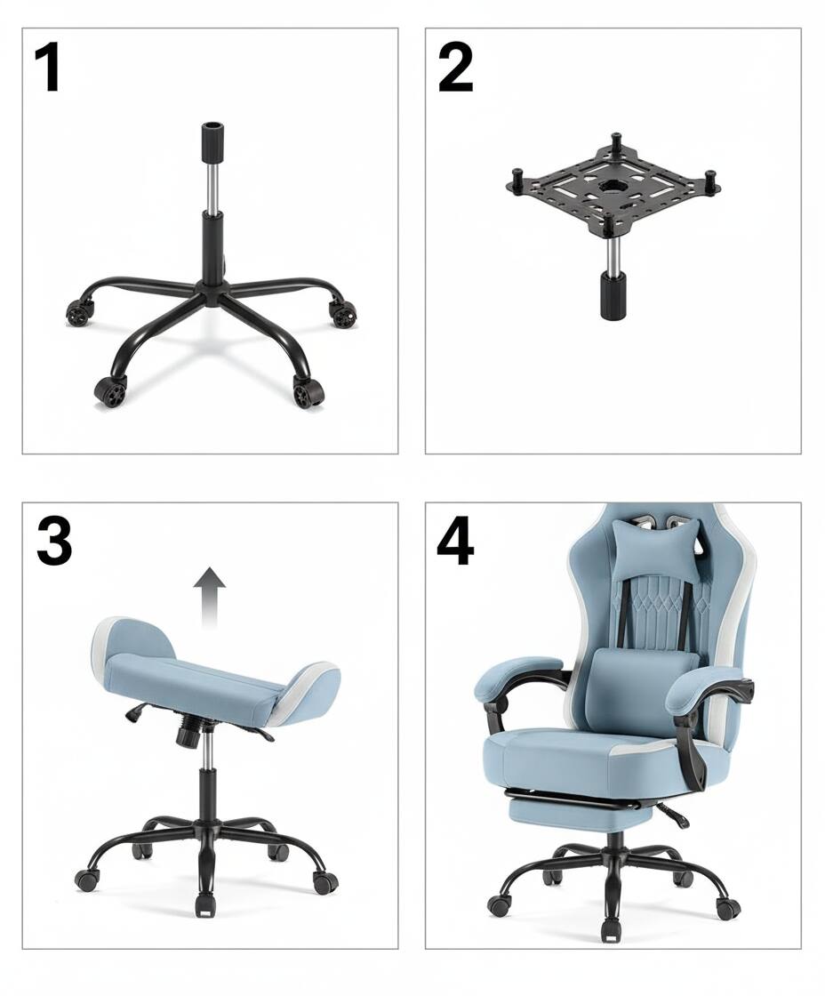 Alt View 2. AOITUN - Computer Gaming Chair High Back Ergonomic, Value for Daily Use - Blue.