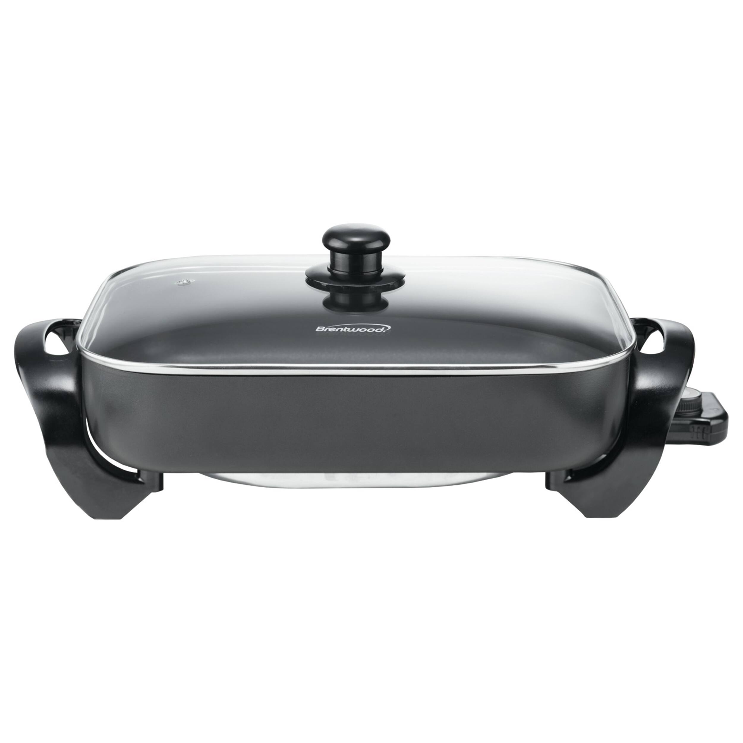Alt View 5. Brentwood - Brentwood 16 Inch Nonstick Electric Skillet with Glass Lid in Black - Black.
