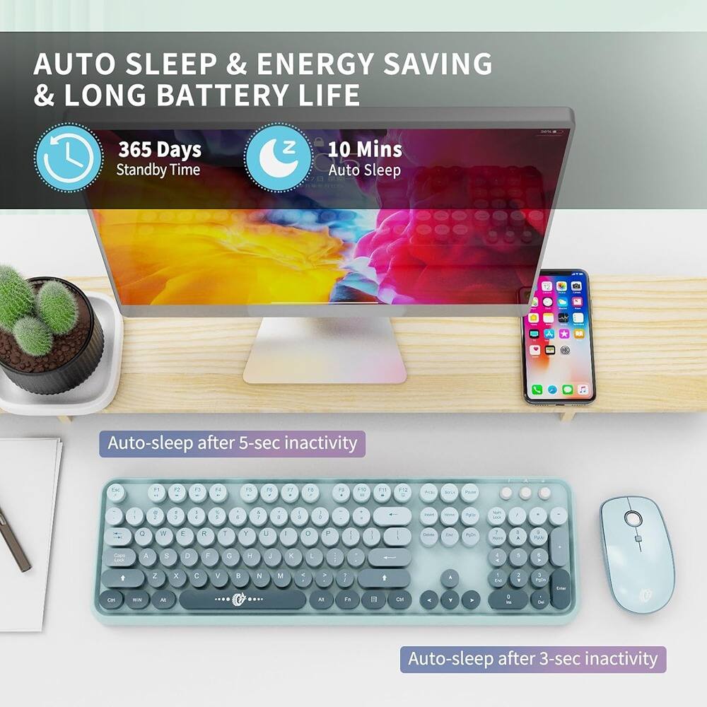 AUTO SLEEP & ENERGY SAVING & LONG BATTERY LIFE

365 Days Standby Time

10 Mins Auto Sleep

Auto-sleep after 5-sec inactivity

Auto-sleep after 3-sec inactivity