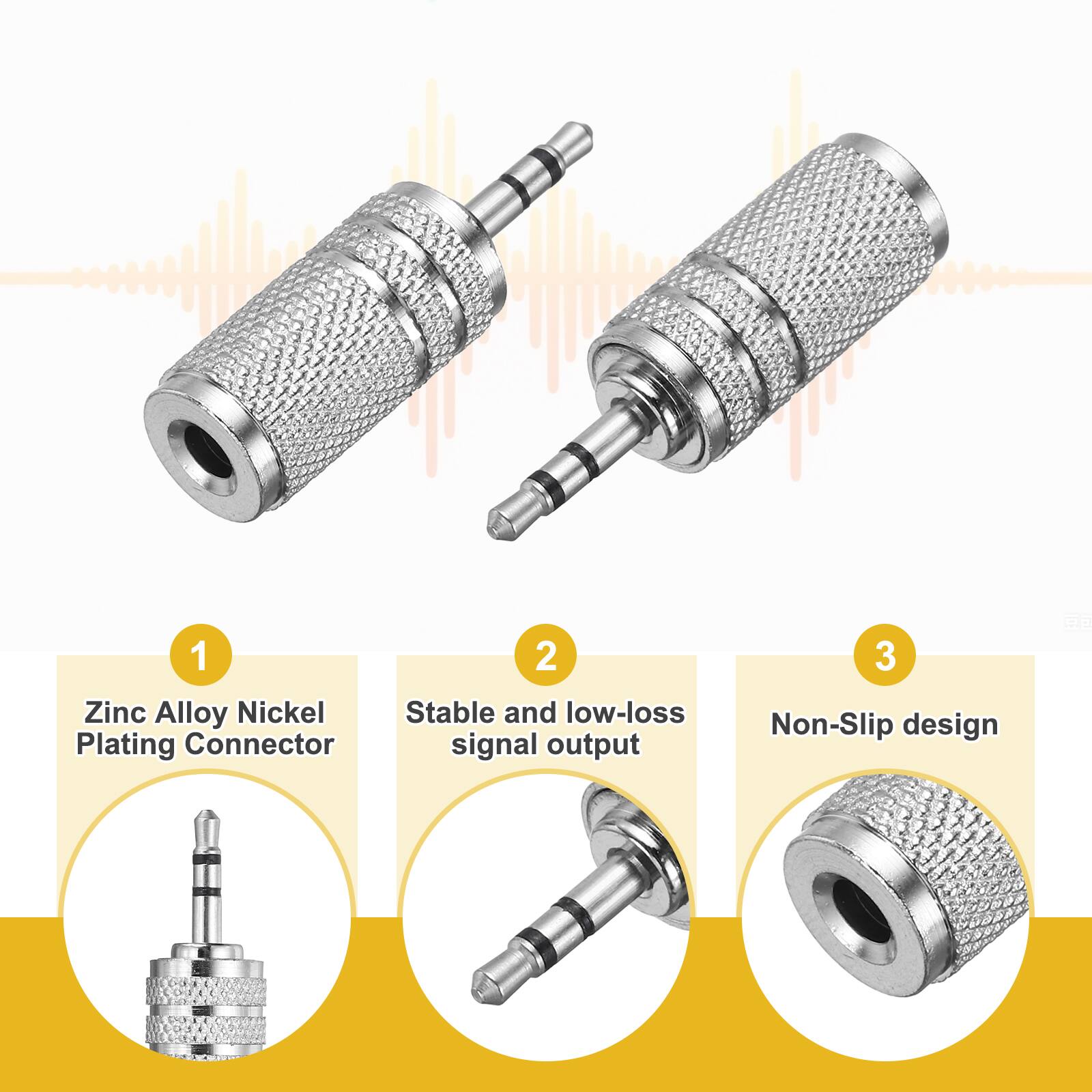 1. Zinc Alloy Nickel Plating Connector  
2. Stable and low-loss signal output  
3. Non-Slip design