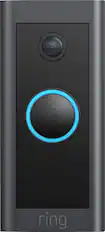 Front. Ring - Wi-Fi Video Doorbell - Wired - Black.