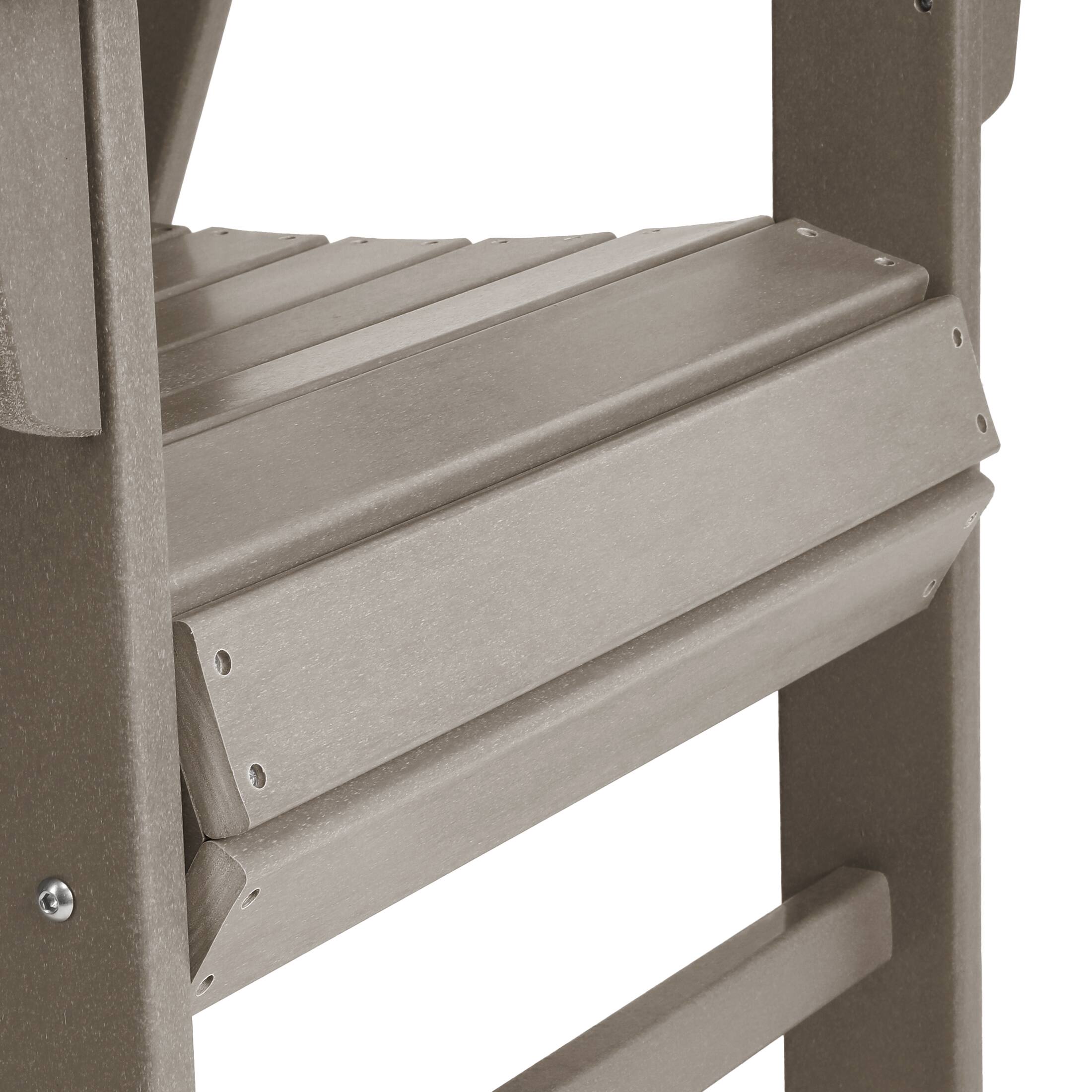 Alt View 6. WestinTrends - WestinTrends Ashore Outdoor Patio HDPE Plastic Modern Adirondack Dining Chair - Weathered Wood.