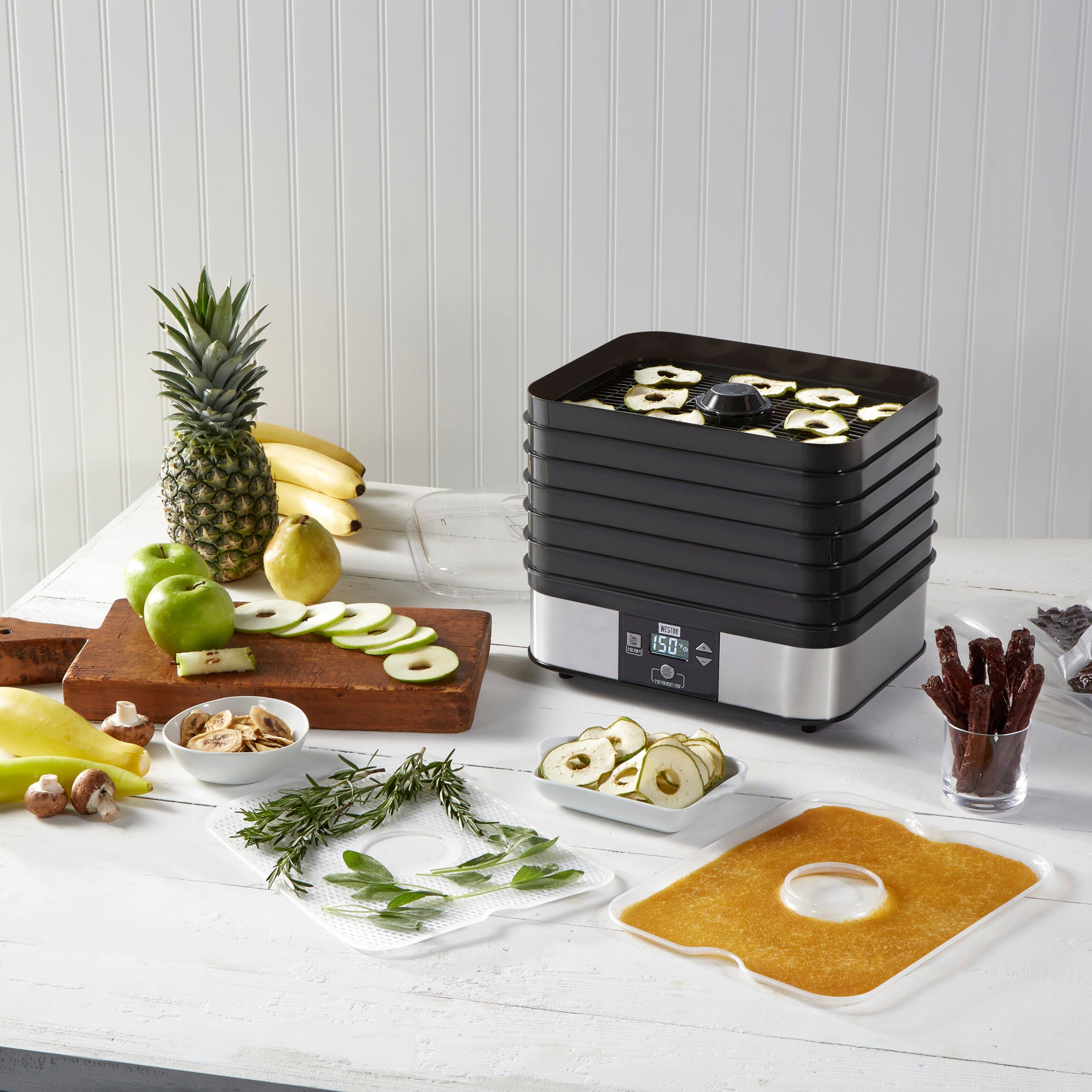 Alt View 4. Weston - 6 Tray Digital Food Dehydrator - Silver/Black.