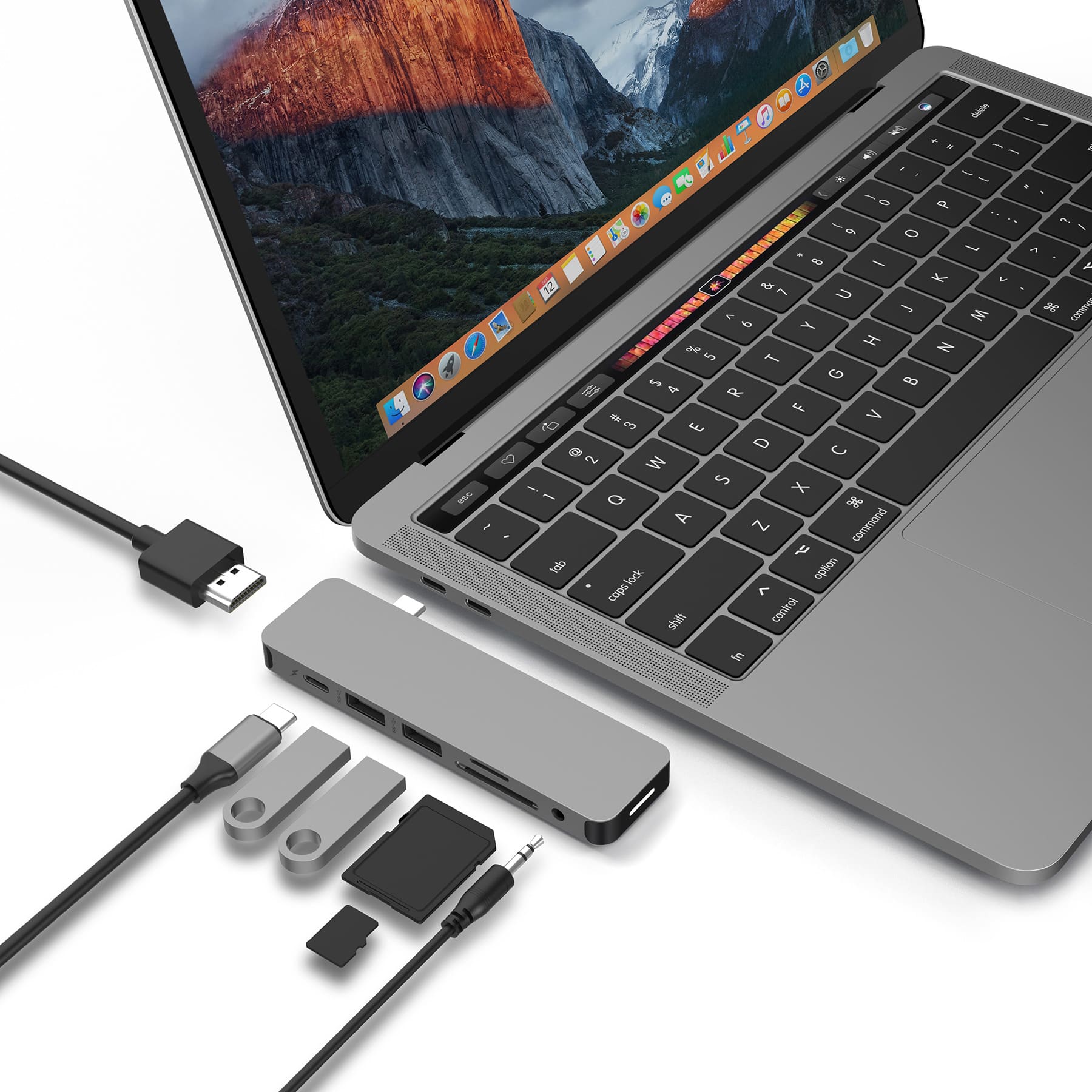 Alt View 15. Hyper - 7-Port Universal USB-C Hub - USB-C Docking Station for Laptops - Space Gray.