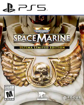 PS5
WARHAMMER 40,000
SPACE MARINE
ULTIMA LIMITED EDITION
MATURE 17+
JEUNES ADULTES 17+
ESRB
SABER ENTERTAINMENT
FOCUS ENTERTAINMENT - M (Mature 17+)