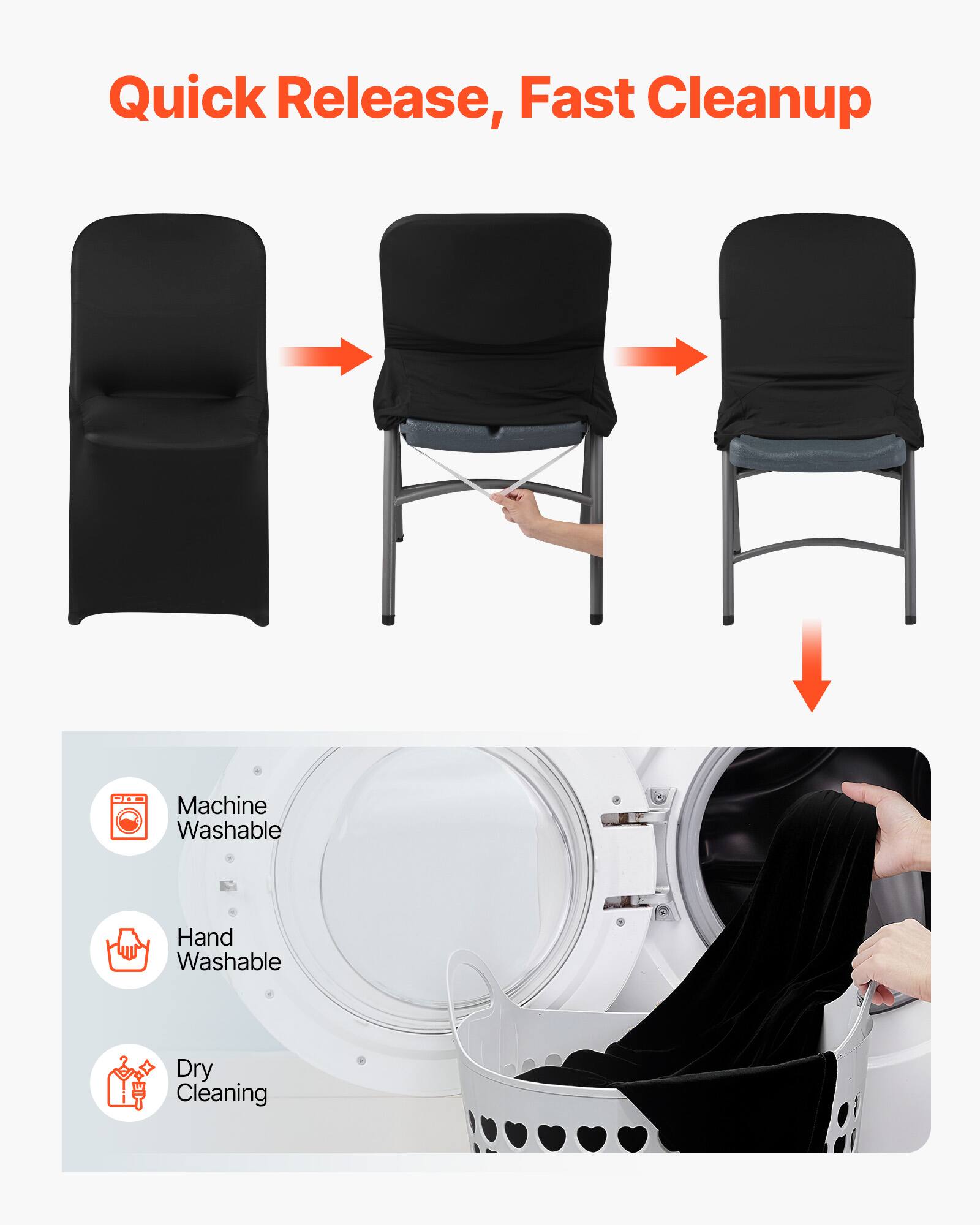 Quick Release, Fast Cleanup

Machine Washable  
Hand Washable  
Dry Cleaning