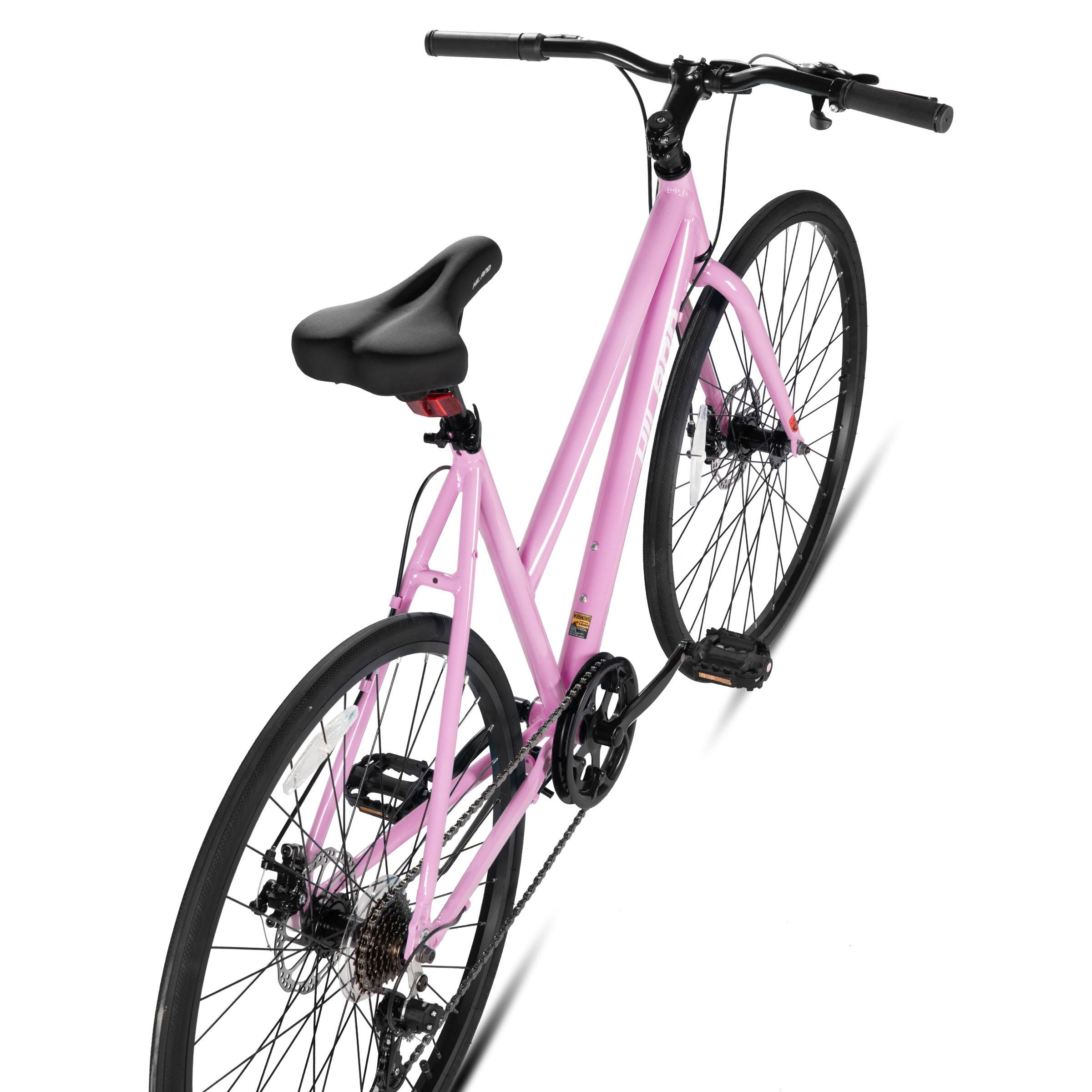Alt View 5. HILAND - HILAND Velo 700C Hybrid Bike - City Bicycle for Men Women - Pink - M Size - Pink.