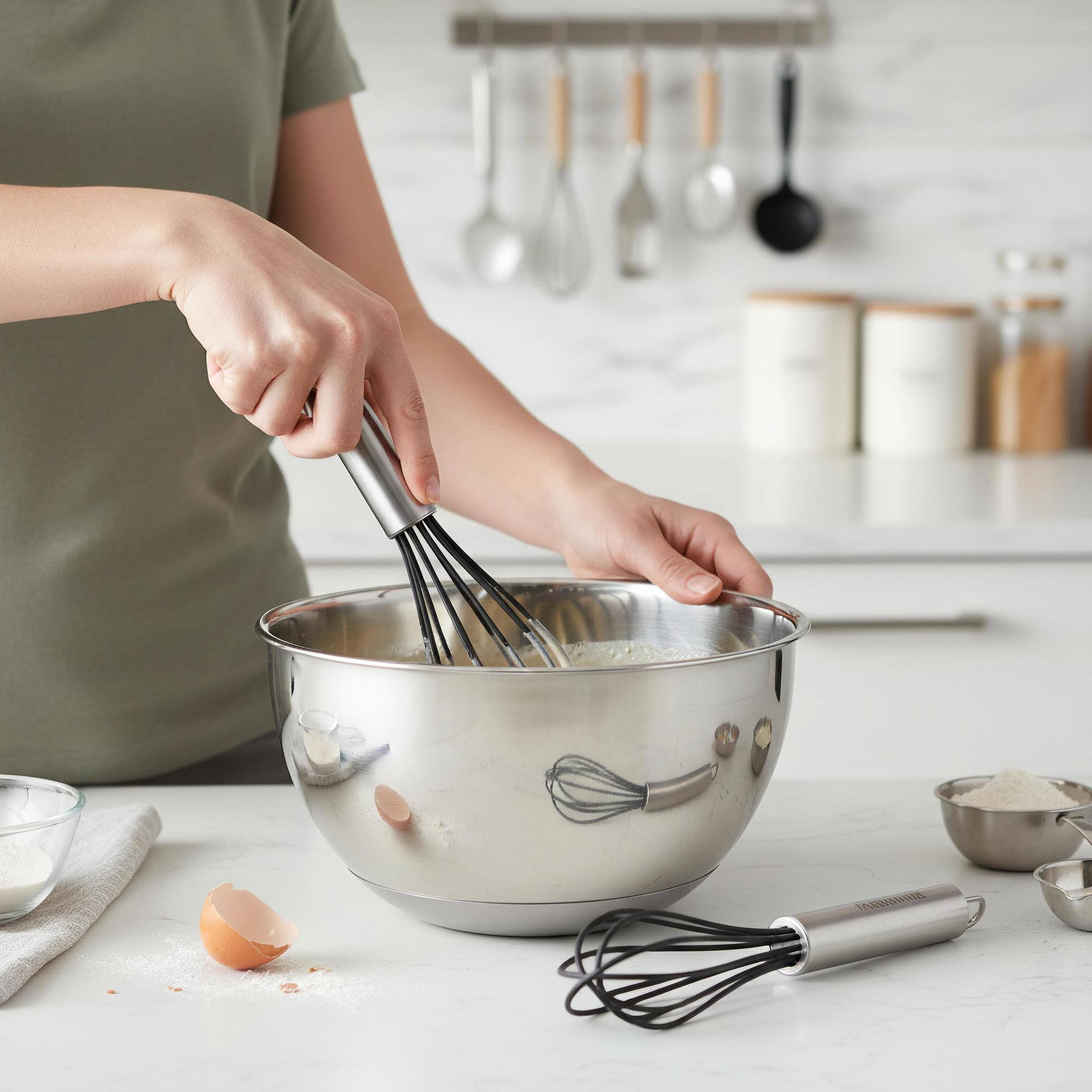 Left. Farberware - Farberware Professional Silicone Mini Whisks, Set of 2 - Black - Black.