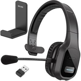 Delton - 20X Bluetooth Headset with Auto Pairing & Wall Hook (DBTHEAD20XBTDLHSAS1) - Black
