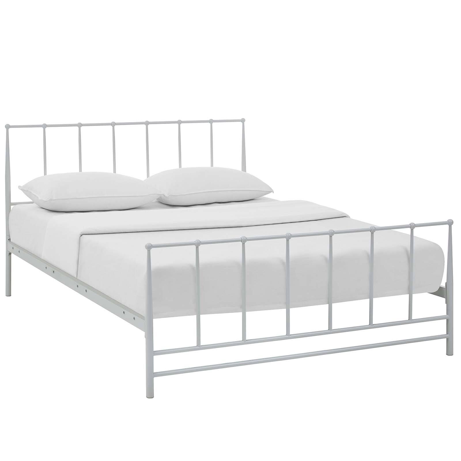 Angle. Modway - Loryn Fabric Twin Bed Frame with Round Splayed Legs - Blue.