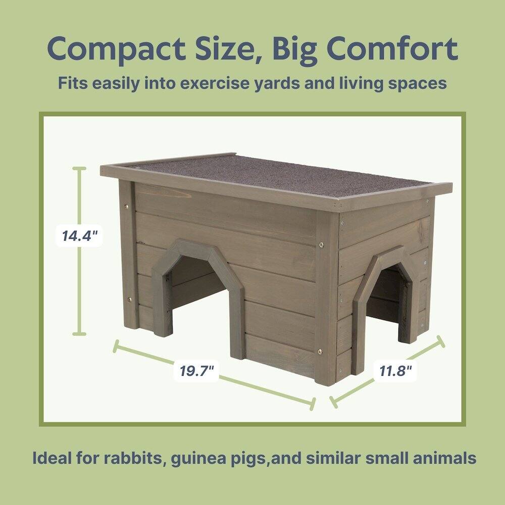 Compact Size, Big Comfort  
Fits easily into exercise yards and living spaces  

14.4"  
19.7"  
11.8"  

Ideal for rabbits, guinea pigs, and similar small animals