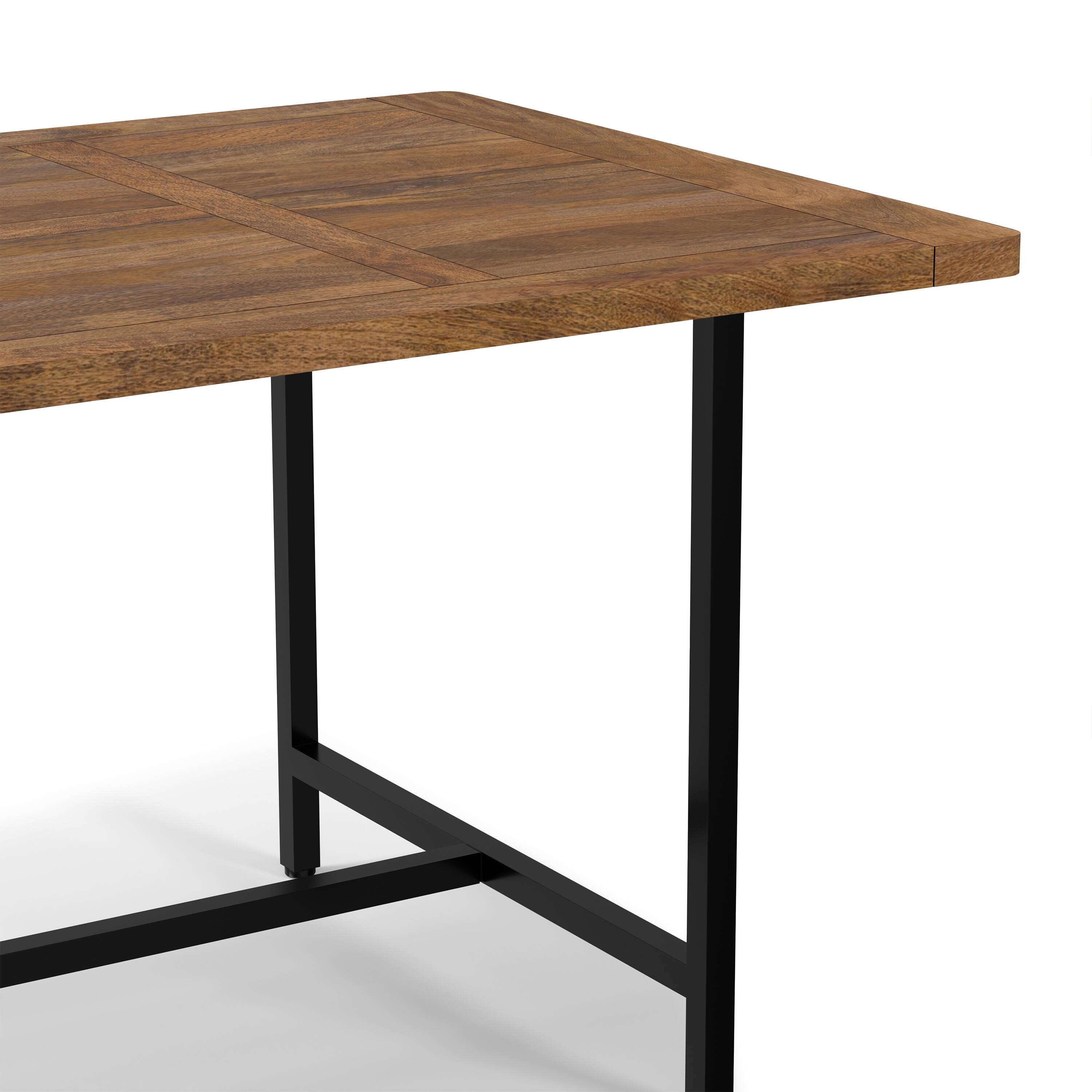 Alt View 6. Simpli Home - Campbell 72 inch x 36 inch Rectangle Modern Industrial Dining Table in Burnt Wax - Burnt Wax.