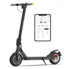 Loheer - 5TH WHEEL V30PRO Folding Electric Scooter for Adults, 350W Motor, 10-Inch Honeycomb Tires, 18.6 MPH - Black