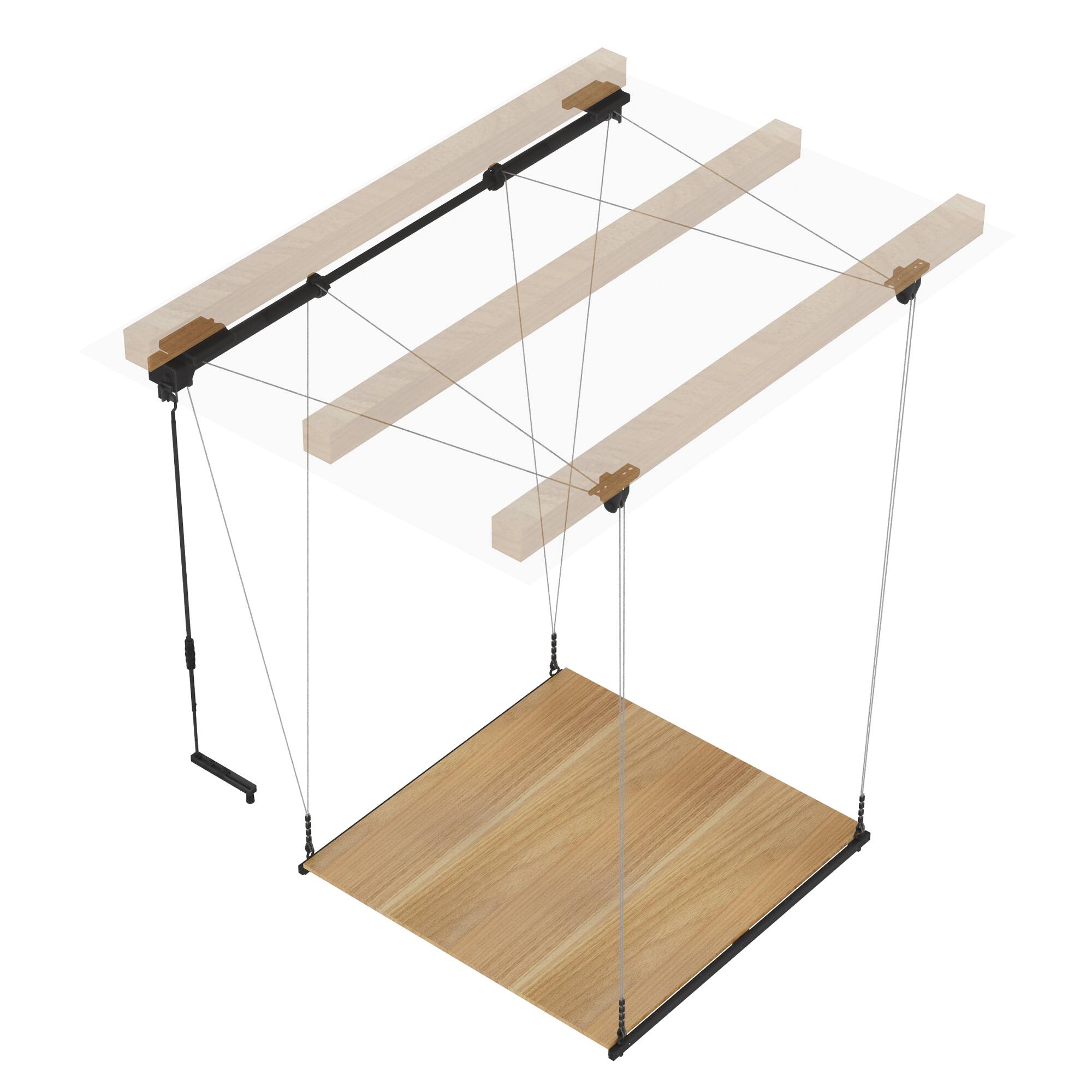 Angle. Fleximounts - Gl2 4x4 Ft Garage Lifting Storage Rack With Platform - Black.